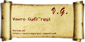 Vavro Györgyi névjegykártya